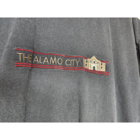 Vintage The Alamo City T Shirt Black Front Embroidery Texas Souvenir Relaxed L - Picture 3 of 7